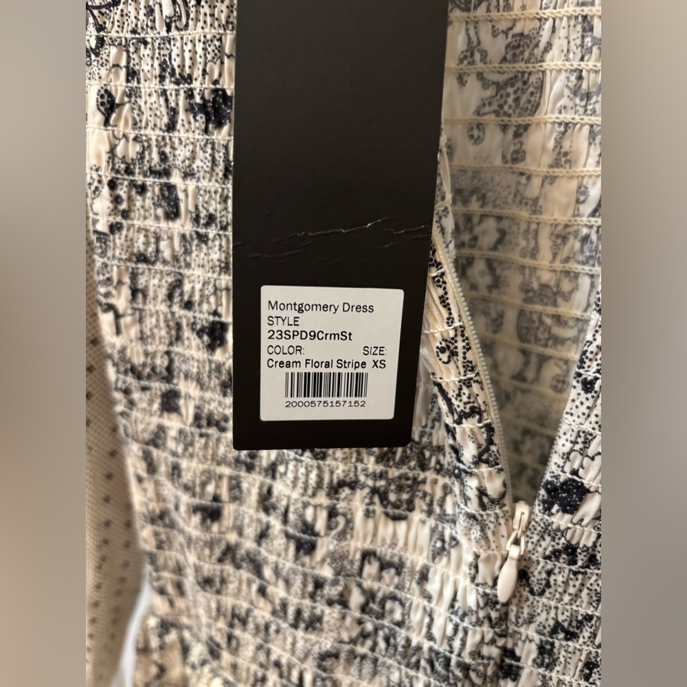 HUNTER BELL Long Sleeve Midi Dress in Cream and Black Floral Print - Picture 5 of 5